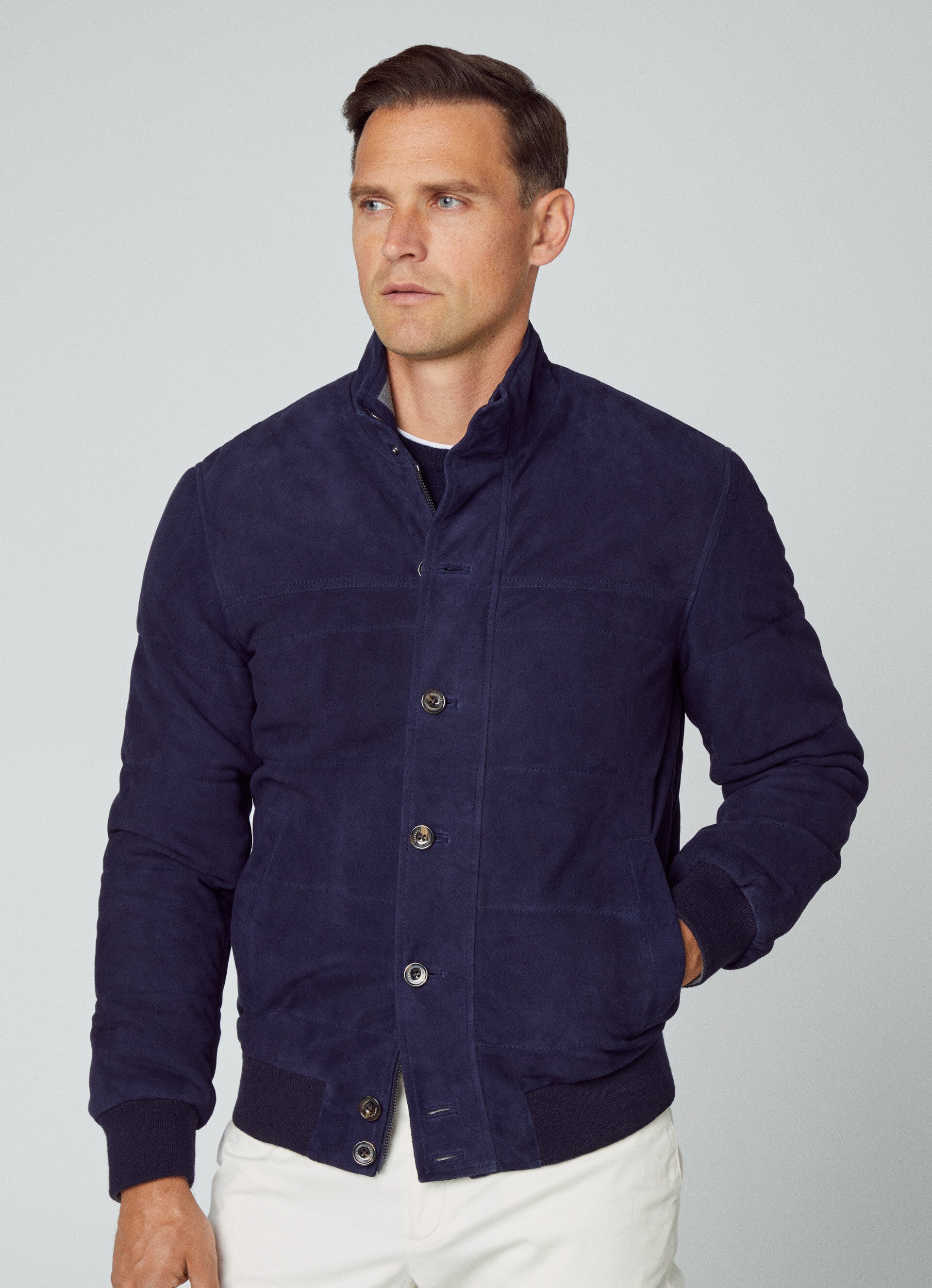 hackett suede bomber jacket