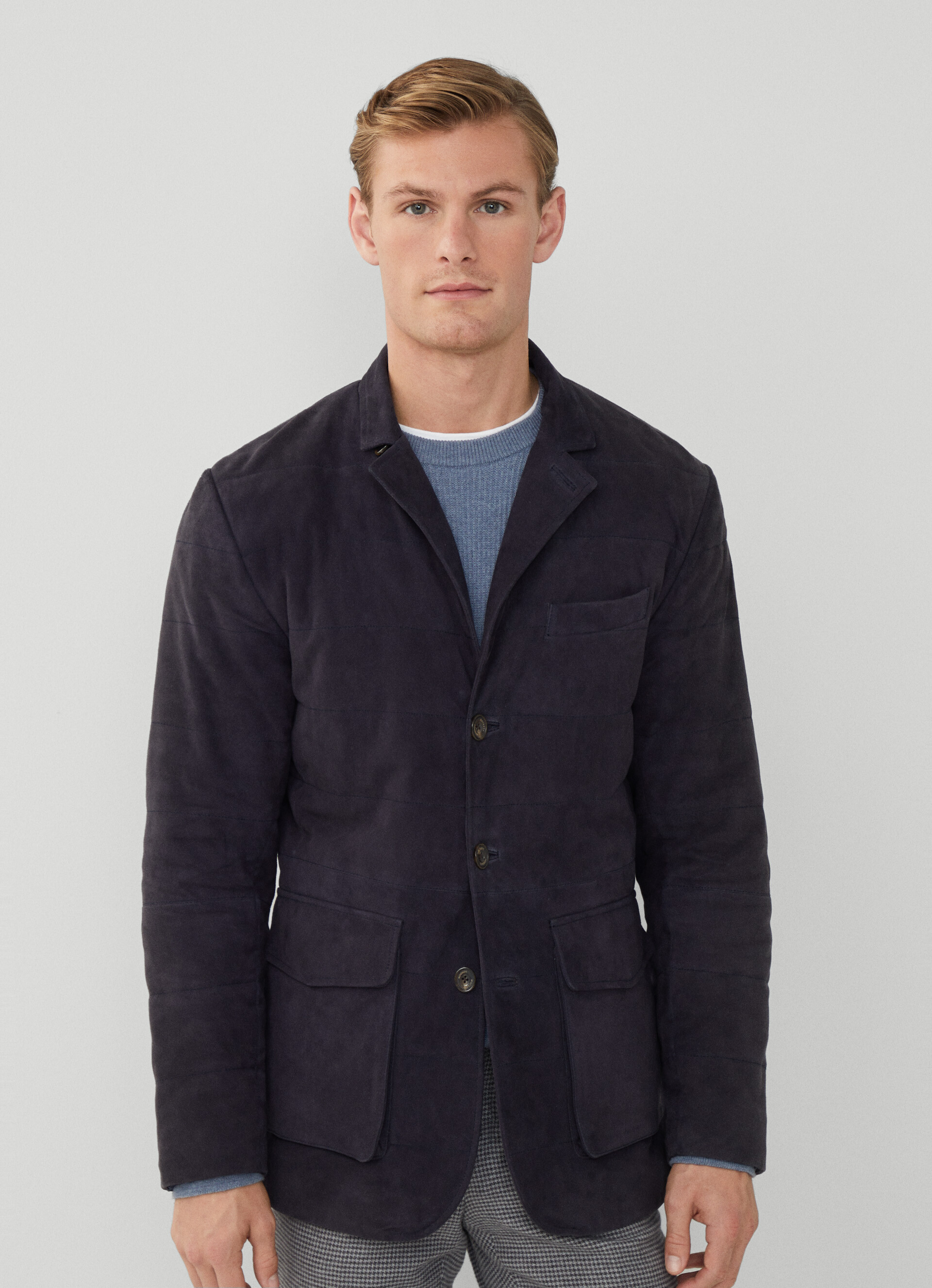 Suede Padded Blazer | Hackett